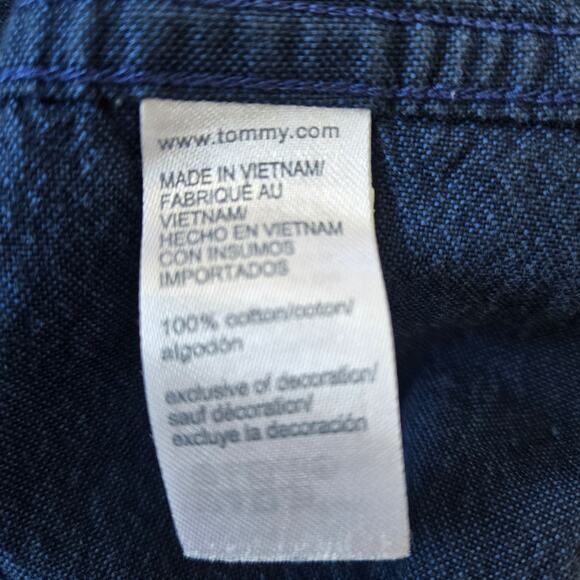 Tommy Hilfiger Navy Button Down Shirt Size L EUC - Picture 9 of 11